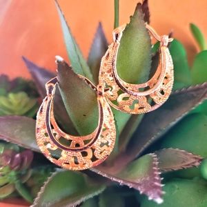 Gold plated huggie earrings